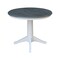 International Concepts Round 36 in Rd Top Ped Table, Dining Ht, White/Heather Gray, 36 W, 36 L, 29.9 in H, Wood K05-36RT-27B - alternate 4